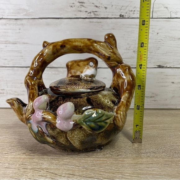 Handmade Hand Painted Ceramic Floral Forest Tree Branch Decorative Teapot - Picture 16 of 16